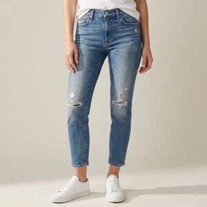 MOUSSY VINTAGE Lancaster Distressed Cigarette Skinny Ankle Jeans In Blue